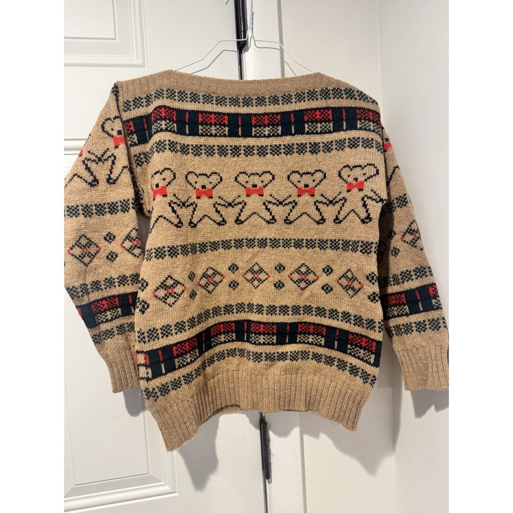 Vintage Top Scotch Women's Bear Fair Isle Sweater Nordic Ski 80s Xs Pullover